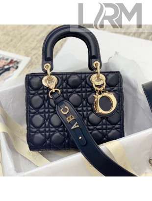 Dior MY ABCDior Small Bag in Cannage Leather Navy Blue 2019