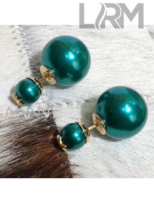 Dior Tribales Resin Beads Stud Earrings Green 2019