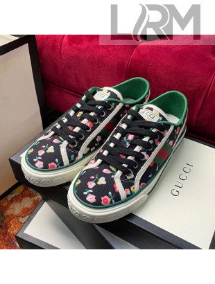 Gucci Tennis 1977 Liberty London Floral Low-Top Sneakers in Black Canvas 19 2020  