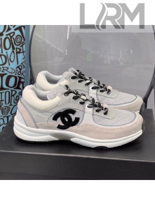 Chanel Fabric & Suede Sneakers G38299 Gray/White 2021