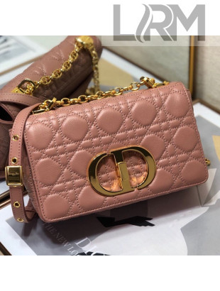 Dior Small Caro Chain Bag in Soft Cannage Calfskin Light Pink 2021