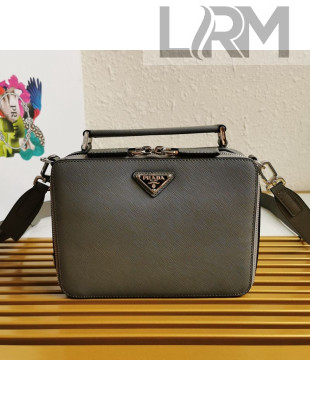 Prada Men's Brique Saffiano Leather Cross-Body Bag 2VH069 Grey 2020