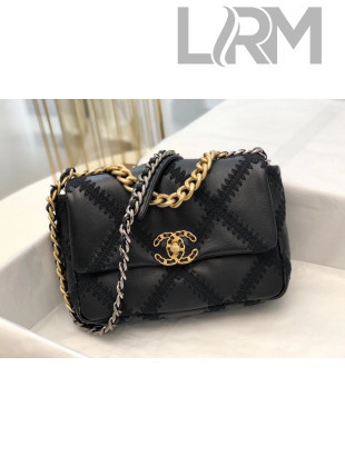 Chanel Crochet Quilted Calfskin 19 Flap Bag AS1160 Black 2021 TOP