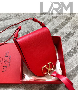 Valentino Medium Goatskin VRing Crossbody Bag 0071L Red 2019