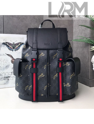 Gucci Bestiary Backpack with Tigers Print 495563 Black/Grey 2019