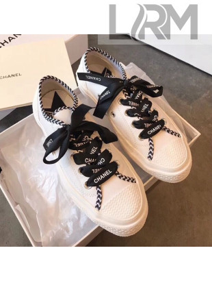 Chanel x Converse Logo Laces Sneakers Black 2019