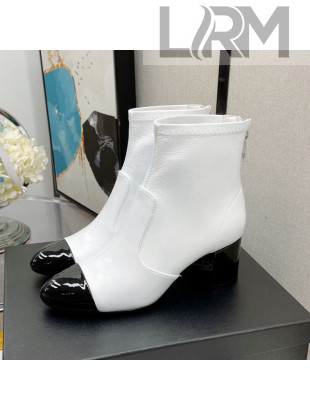 Chanel Elastic Leather Ankle Boots 5.5cm White 2021 01