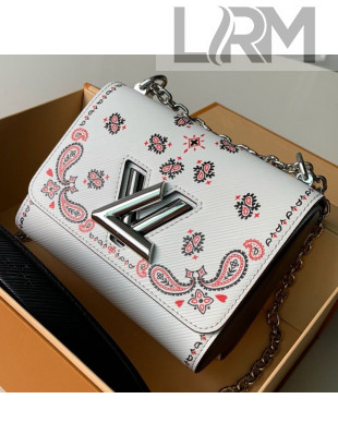 Louis Vuitton Arabesques Flowers Twist PM Chain Shoulder Bag in Epi Leather M55234 White 2019