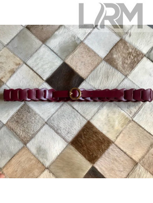 Bottega Veneta Leather Modular Link Belt 30mm with Circular Buckle Red 2019