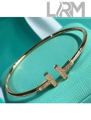 Tiffany & Co. Tiffany T Crystal Wire Bracelet Gold 2020