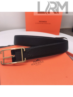 Hermes Batonnet Belt Buckle & Reversible Leather 32mm Black/Gold 2021