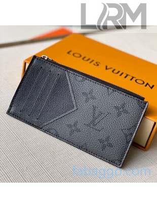 Louis Vuitton Coin Card Holder in Monogram Eclipse Canvas M69533 Black/Grey 2020