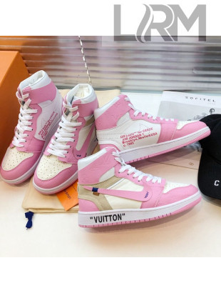 Louis Vuitton x Nike Leather High-top Sneakers Sakura Pink 2020