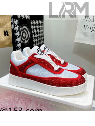 Chanel Crystal Sneakers Red 2021