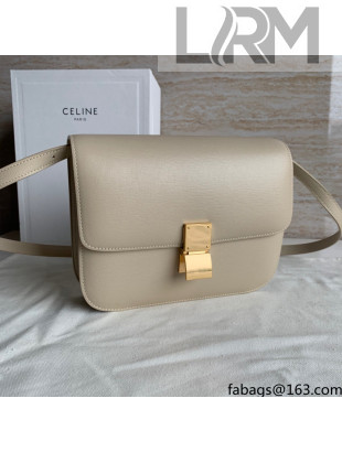 Celine Medium Classic Bag in Ripples Calfskin Leather Beige 2021 Top Quality