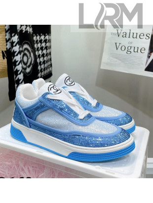 Chanel Crystal Sneakers Light Blue 2021