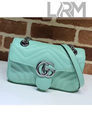 Gucci GG Marmont Matelassé Mini Chain Shoulder Bag 446744 Pastel Green 2020