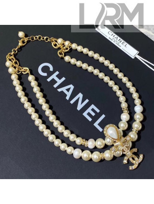 Chanel Double Pearl Choker Necklace AB1655 2019