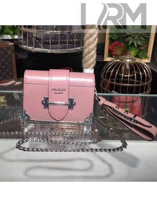 Prada Cahier Brushed Calfskin Clutch Bag 1BH018 Pink 2018