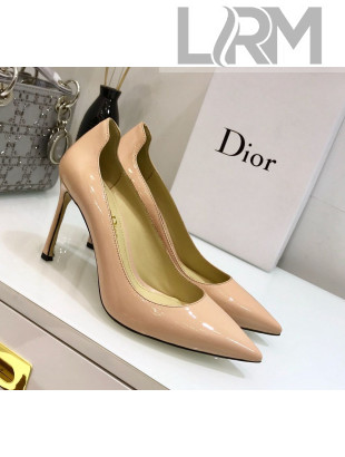 Dior J'adior D-Moi Point Heel 95mm Pump in Patent Leather Nude 2019