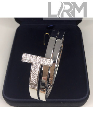 Tiffany & Co. Square Wrap Bracelet With Crystal Silver 2020