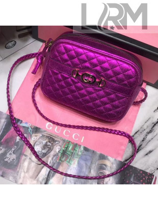 Gucci Mini Laminated Leather Bag 534950 Fuchsia 2019