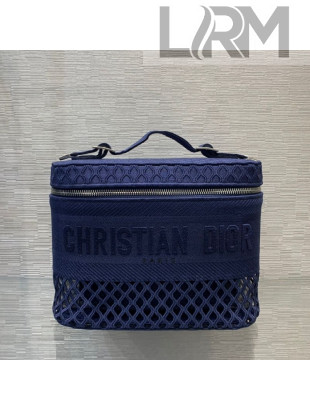 Dior DiorTravel Vanity Case Bag in Blue Mesh Embroidery 2021
