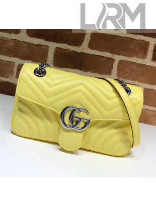 Gucci GG Marmont Matelassé Small Shoulder Bag 443497 Pastel Yellow 2020