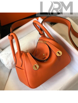 Hermes Lindy Mini Bag 19CM Orange/Gold 2020 