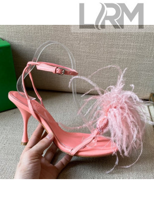 Bottega Veneta Feather Dot Heel Sandals 9cm Flamingo Pink 2021