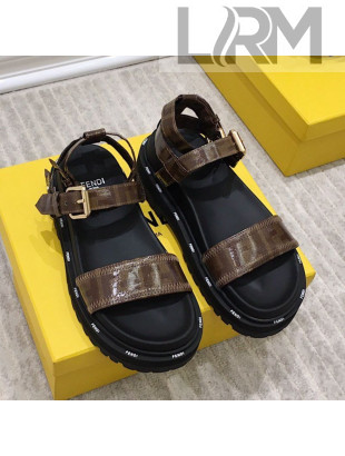 Fendi Flat Sandals Black/Brown 2021 01 