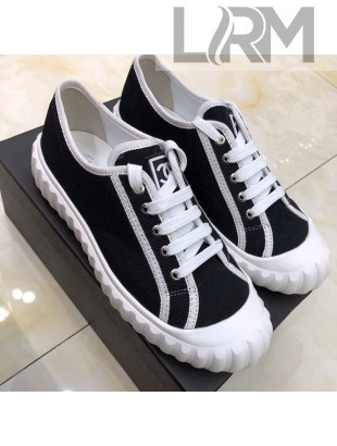 Chanel Bloom Sole Fabric Sneakers Black/White 2019