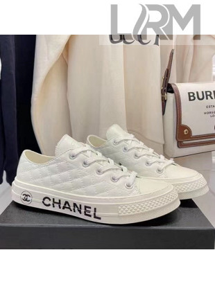 Chanel x Converse Quilted Leather Sneakers White 2021