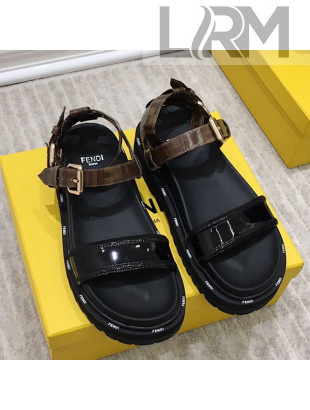 Fendi Flat Sandals Black/Brown 2021 02