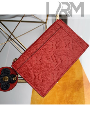 Louis Vuitton Monogram Empreinte Leather Flower Zipped Card Holder M68338 Red 2019