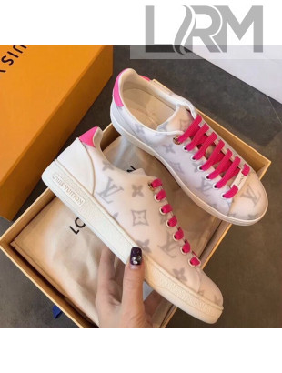 Louis Vuitton Frontrow Monogram Print Sneakers Pink Lace 2020