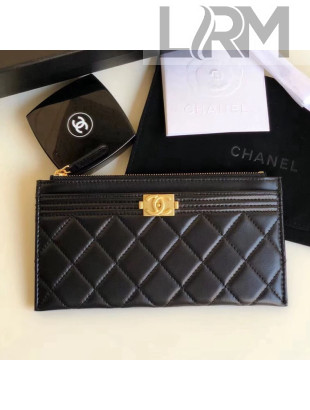 Chanel Calfskin Boy Chanel Pouch Black 2018