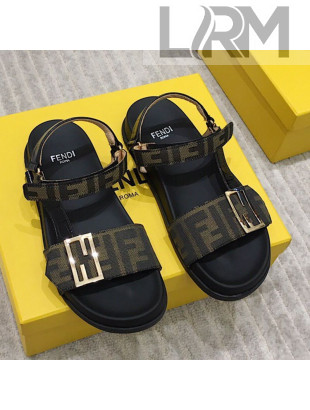 Fendi Flat Sandals Black/Brown 2021 04 