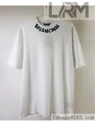 Balenciaga Cotton T-shirt BT61902 White 2021(For Women and Men)