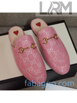 Disney x Gucci Princetown GG Silver Lamé Slipper 475094 Pink 2020