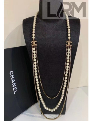Chanel Pearl Long Necklace AB5660 2021