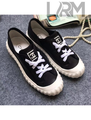 Chanel Bloom Sole Calfskin Sneakers Black 2019