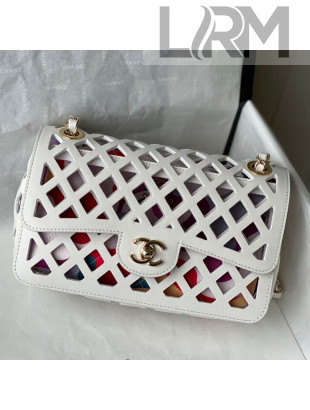 Chanel Cutout Calfskin Flap Bag AS2370 White 2021