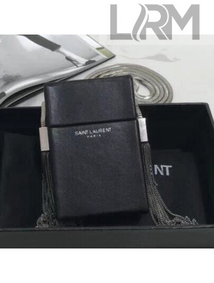 Saint Laurent Mini Perfume Box Case in Black Calf Leather 520118
