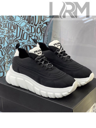 Prada Rush Gabardine Re-Nylon Sneakers Black/White 2021