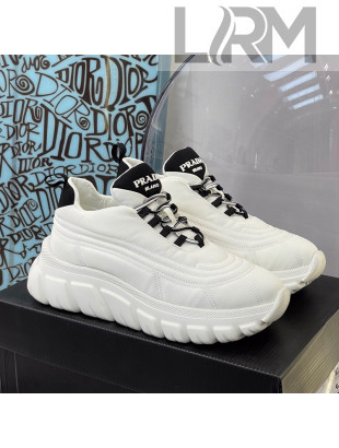 Prada Rush Gabardine Re-Nylon Sneakers White Nylon 2021