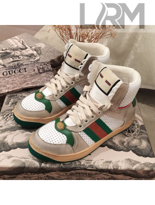 Gucci Screener Perforated Leather High-top Sneaker Green 2019 (For Women and Men)