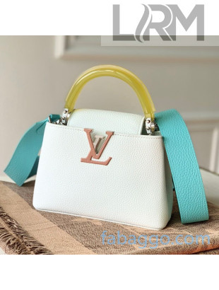 Louis Vuitton Capucines Mini Bag with Translucent Top Handle M56072 White/Yellow 2020