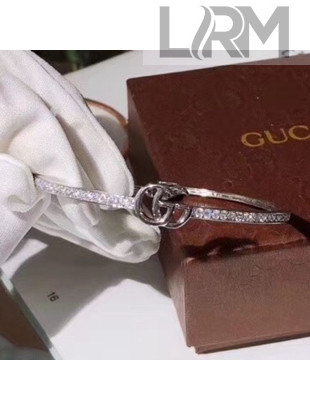 Gucci GG Crystal Cuff Bracelet Silver 2019