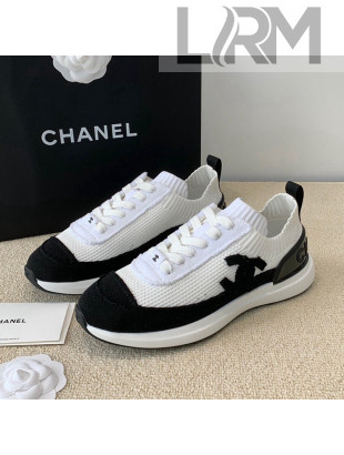 Chanel Knitwear Sneakers G38332 White/Black 2021